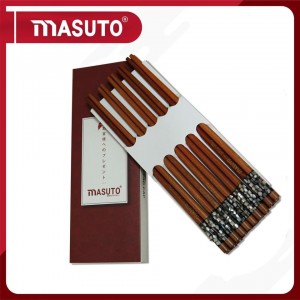 [HÀNG XUẤT NHẬT] Bộ 10 Đôi Đũa tròn Gỗ Cẩm Khảm Trai cao cấp Masuto xuất Nhật.